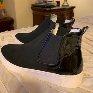 New Fly London Leather & Patent Leather Boots